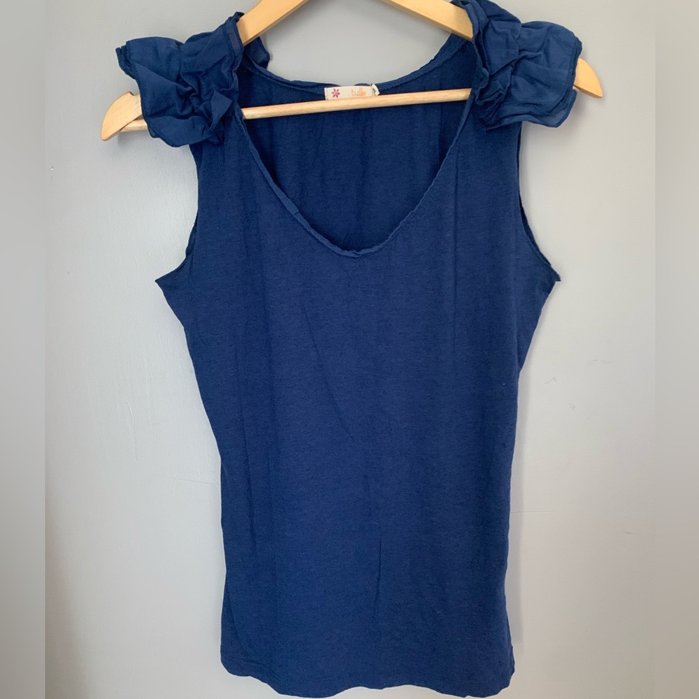 ⭐️*3 for $10* Women Tulle Tank Top Navy Blue Size Medium
